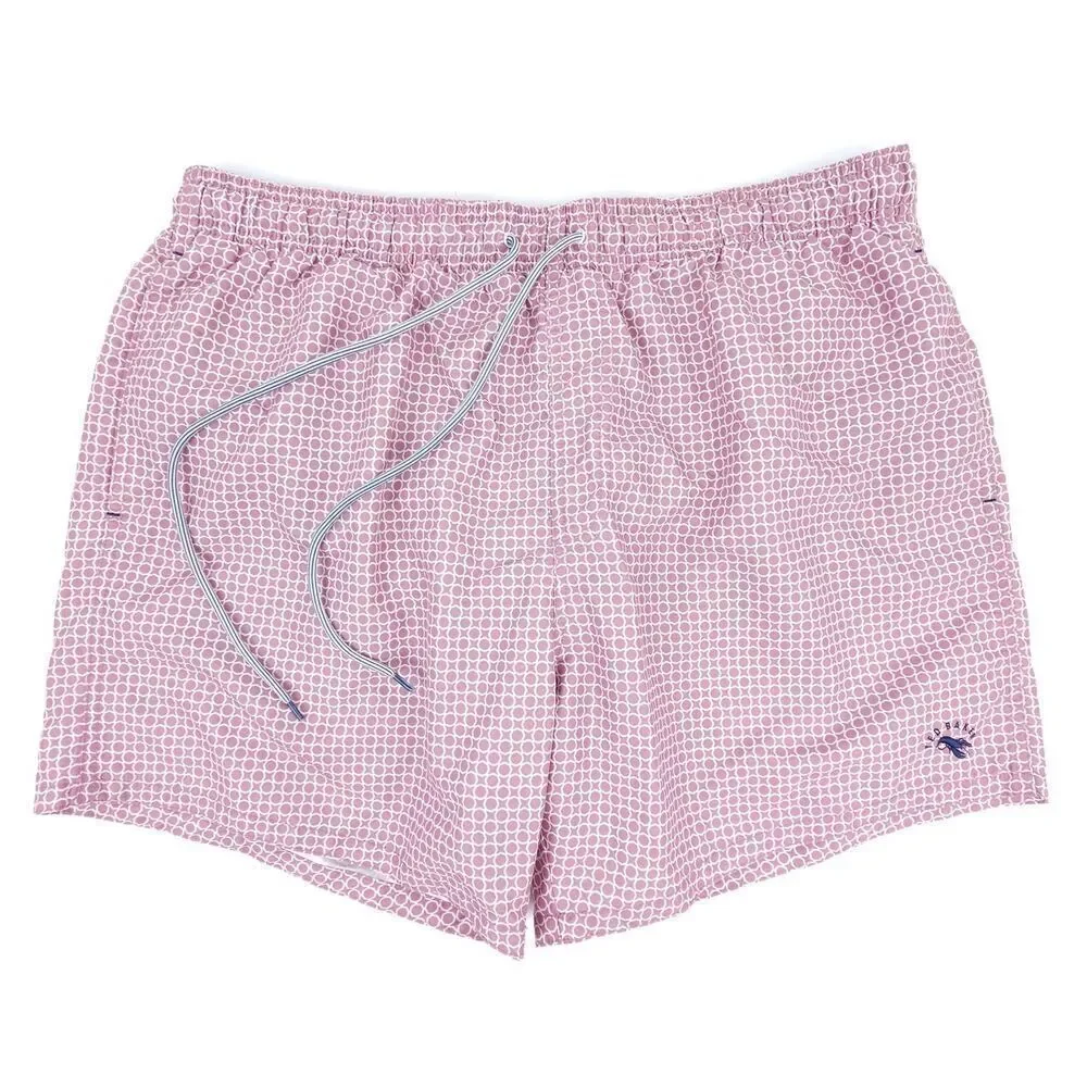 NEW Ted Baker Octagon Geometric Print Lined Swim Trunks Quiet Luxury Mauve 3XL